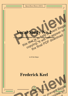 page one of Keel-Vocal Study No.2,in D flat Major