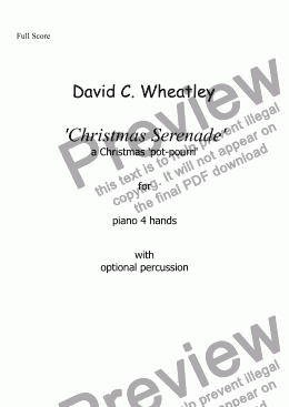page one of Christmas Serenade for piano 4 hands by David Wheatley