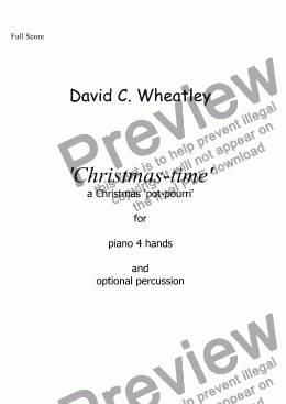 page one of Christmastime for piano 4 hands by David Wheatley