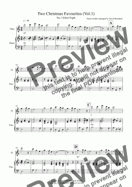 page one of 2 Christmas Favourites for Flute and Piano (volume one)