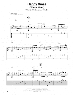 page one of Happy Xmas (War Is Over) (Solo Guitar)