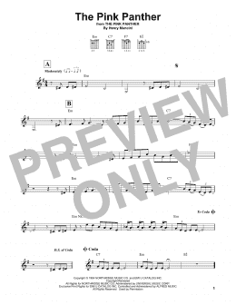 page one of The Pink Panther (Easy Guitar)