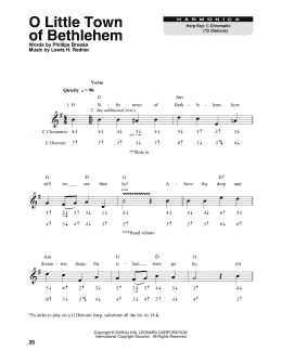 page one of O Little Town Of Bethlehem (Harmonica)