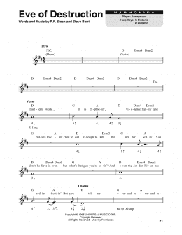 page one of Eve Of Destruction (Harmonica)