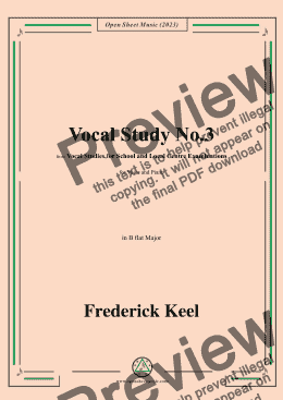 page one of Keel-Vocal Study No.3,in B flat Major