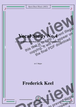 page one of Keel-Vocal Study No.4,in C Major