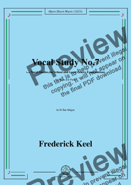 page one of Keel-Vocal Study No.7,in D flat Major