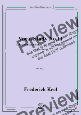 page one of Keel-Vocal Study No.11,in E Major