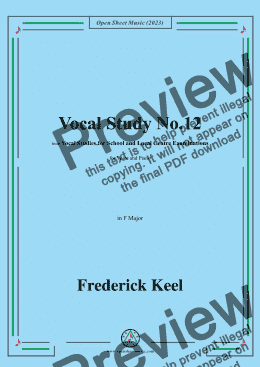 page one of Keel-Vocal Study No.12,in F Major