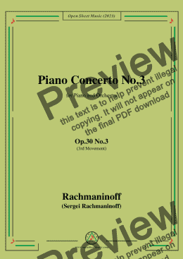 page one of Rachmaninoff-Piano Concerto No.3,Op.30 No.3