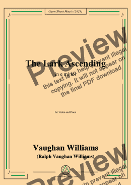 page one of Vaughan Williams-The Lark Ascending(1925)