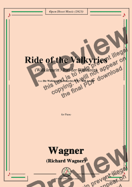 page one of R. Wagner-Ride of the Valkyries,Act III