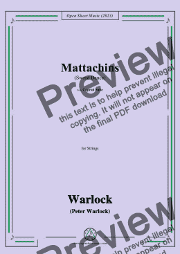 page one of Warlock-Mattachins(Sword Dance)(1926)