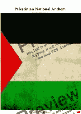 page one of Palestinian National Anthem for Symphony Orchestra Oylmpic National Anthem Series