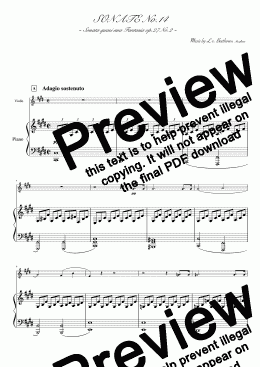 page one of Piano Sonata No. 14 (op.27-2)  Violin &piano