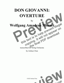 page one of Don Giovanni: Overture