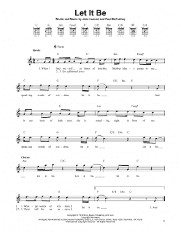 page one of Let It Be (Easy Guitar)