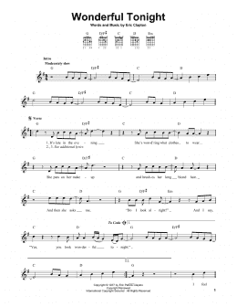 page one of Wonderful Tonight (Easy Guitar)