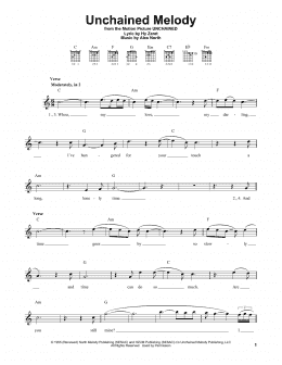 page one of Unchained Melody (Easy Guitar)