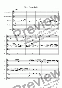 page one of Short Fugue in Eb minor