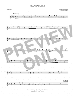 page one of Proud Mary (Mallet Solo)