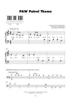 page one of PAW Patrol Theme (5-Finger Piano)