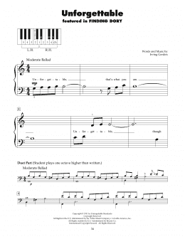 page one of Unforgettable (5-Finger Piano)