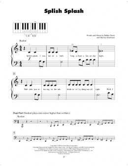 page one of Splish Splash (5-Finger Piano)