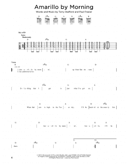 page one of Amarillo By Morning (Solo Guitar)