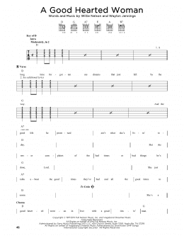 page one of A Good Hearted Woman (Guitar Cheat Sheet)