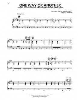 page one of One Way Or Another (Piano, Vocal & Guitar Chords (Right-Hand Melody))