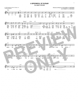 page one of A Spoonful Of Sugar (from Mary Poppins) (Lead Sheet / Fake Book)