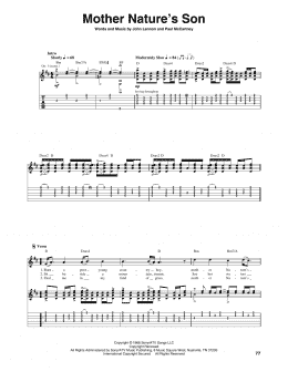 page one of Mother Nature's Son (Guitar Tab)