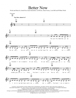 page one of Better Now (Ukulele)