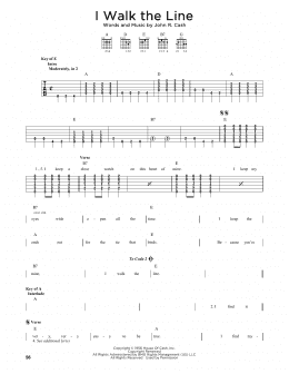 page one of I Walk The Line (Guitar Cheat Sheet)