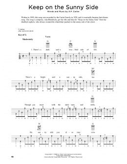 page one of Keep On The Sunny Side (Banjo Tab)