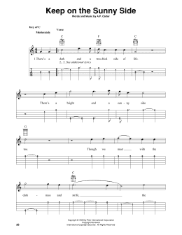 page one of Keep On The Sunny Side (Banjo Tab)