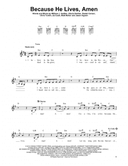 page one of Because He Lives, Amen (Easy Guitar)