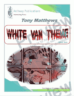 page one of White Van Theme (Piano Solo)