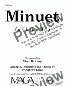 page one of Minuet (arr. for Clarinet Trio)