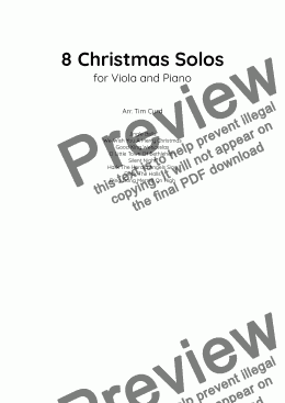 page one of 8 Christmas Solos for Viola and Piano