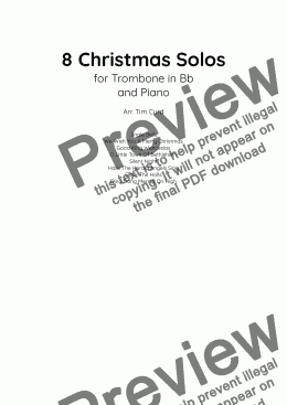 page one of 8 Christmas Solos for Trombone in Bb and Piano