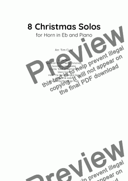 page one of 8 Christmas Solos for Horn in Eb and Piano