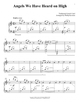 page one of Angels We Have Heard On High (arr. Phillip Keveren) (Piano Solo)