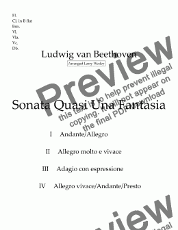 page one of Sonata Quasi Una Fantasia