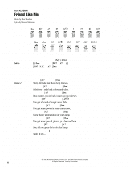 page one of Friend Like Me (from Aladdin) (Ukulele Chords/Lyrics)