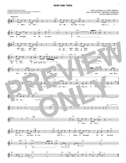 page one of Now And Then (Lead Sheet / Fake Book)