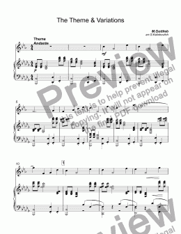 page one of Gottlieb - The Theme & Variations for trumpet Bb & piano