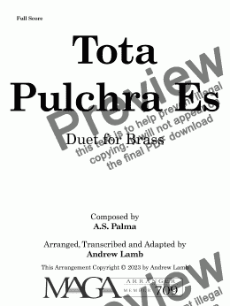 page one of Tota Pulchra Es (arr. for 2 Euphoniums)