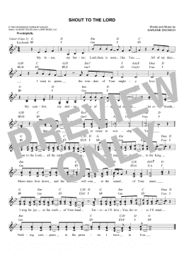 page one of Shout To The Lord (Lead Sheet / Fake Book)